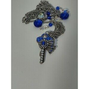 Handmade One Of A Kind Vintage Jewelry Embellished Vintage Key Pendant Necklace